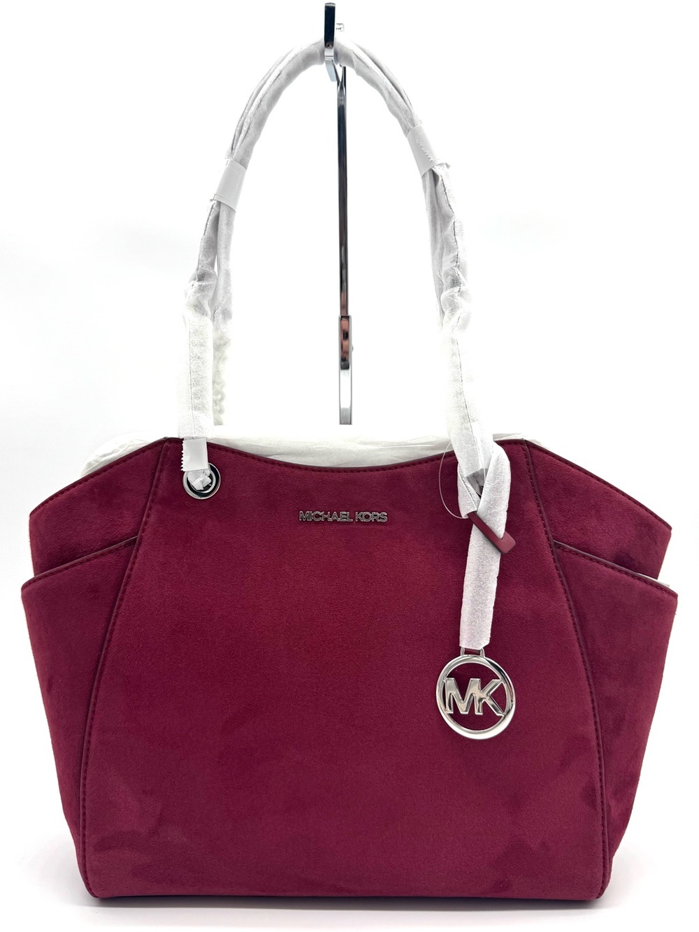 Michael Kors Jet Set Large Signature Logo Shoulder Bag - Maroon